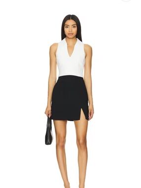 Amanda Uprichard x REVOLVE Augusta Dress in Black & Ivory